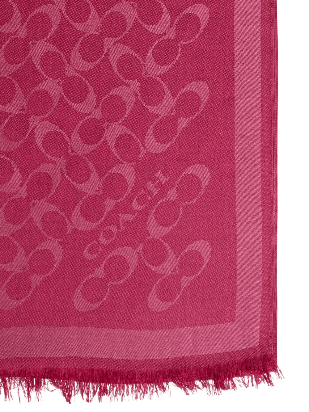 Coach monogram frayed scarf Roze