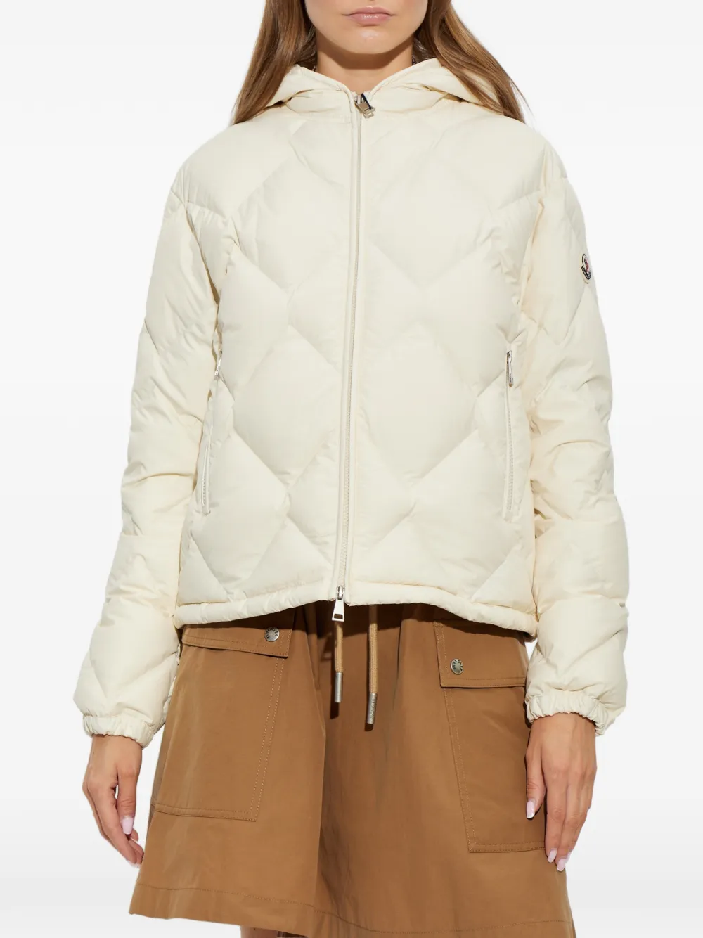 Moncler Arvouinne jack met capuchon Wit