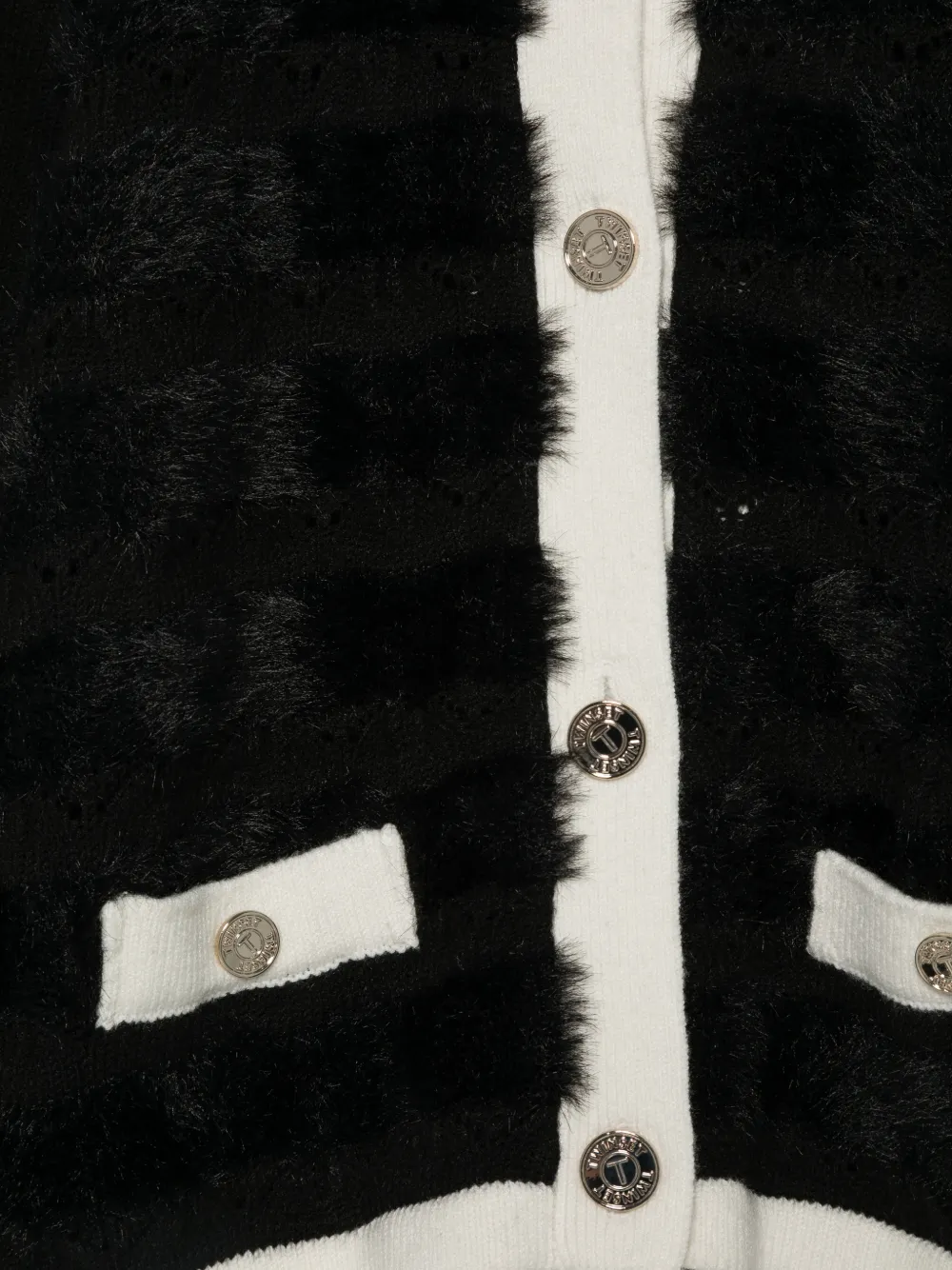 TWINSET Kids Vest van imitatiebont met vlakken Zwart
