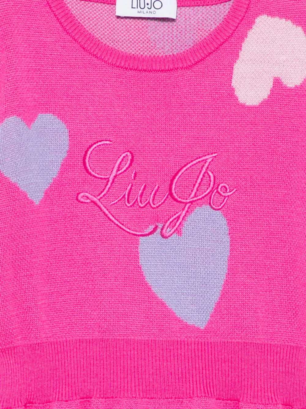 Liu Jo Kids Jurk met geborduurd logo en hart-intarsia Roze