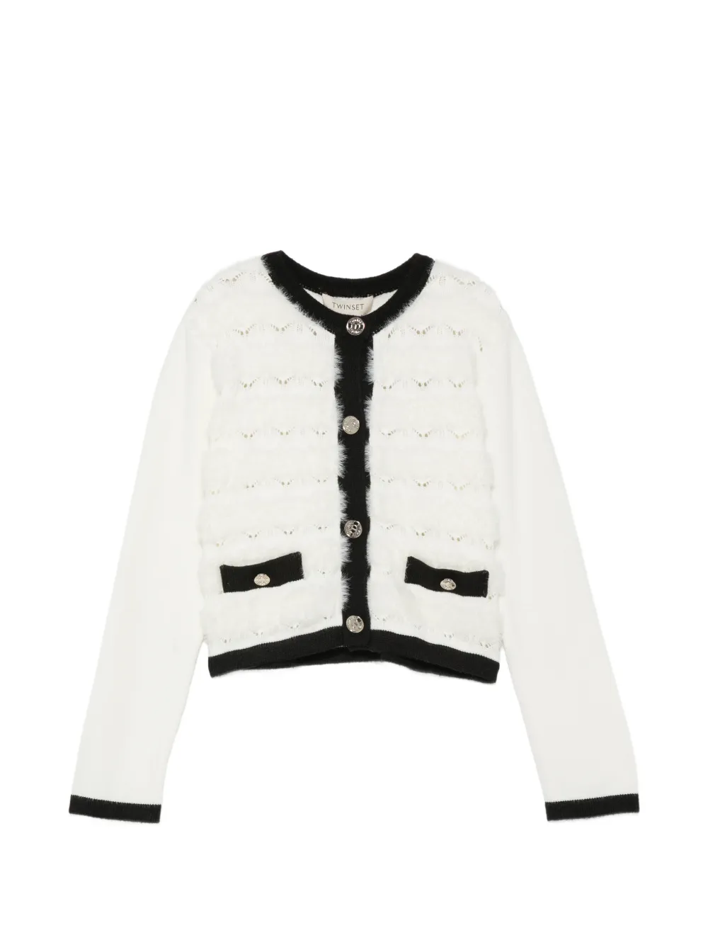 TWINSET Kids Cardigan in pelliccia sintetica - Bianco