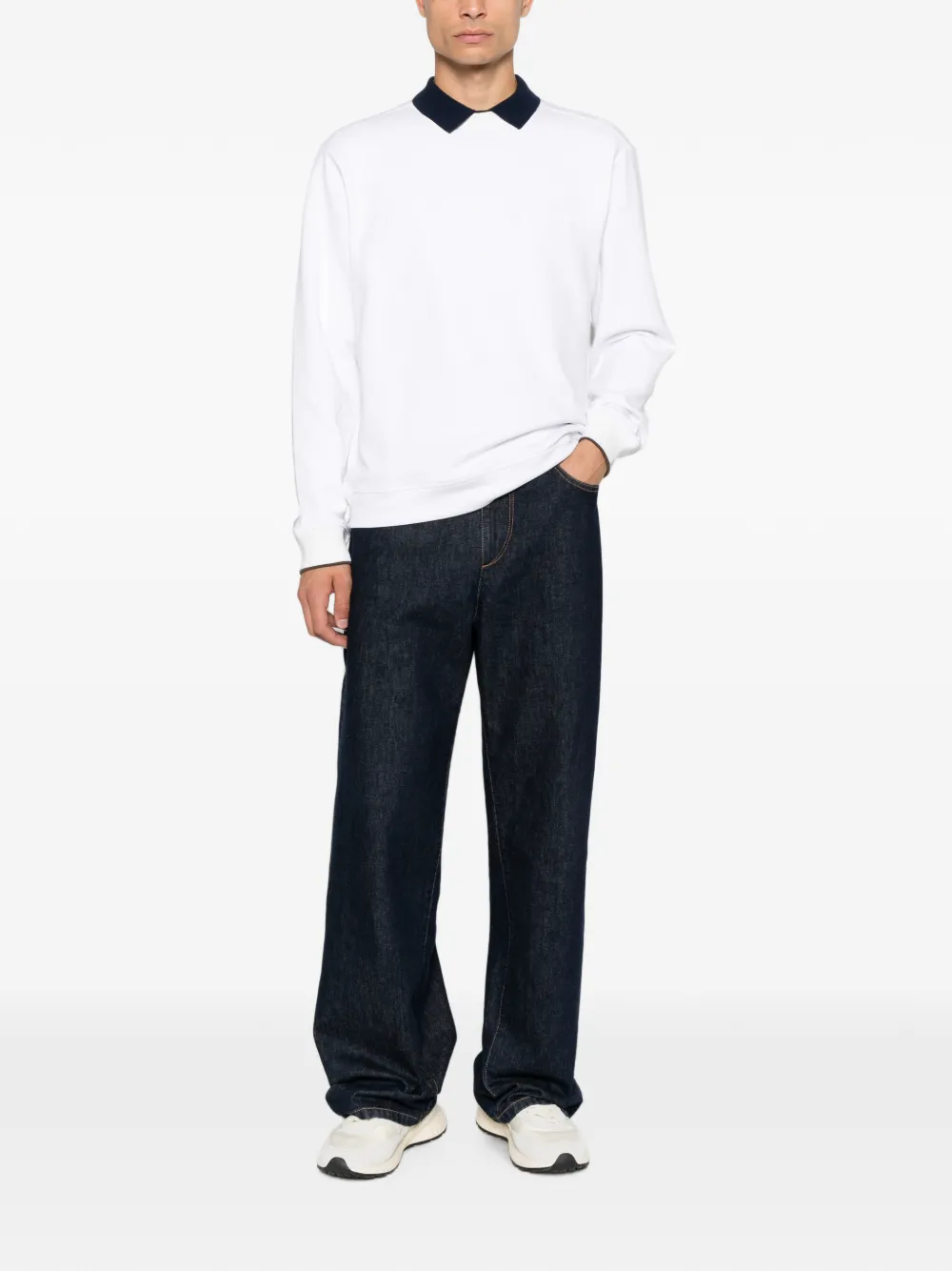 Paul & Shark logo-embroidered sweatshirt Wit