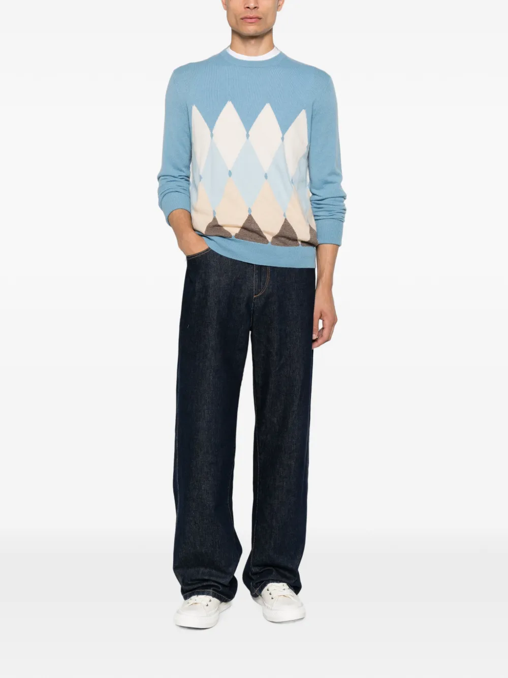Ballantyne Trui met ronde hals Blauw