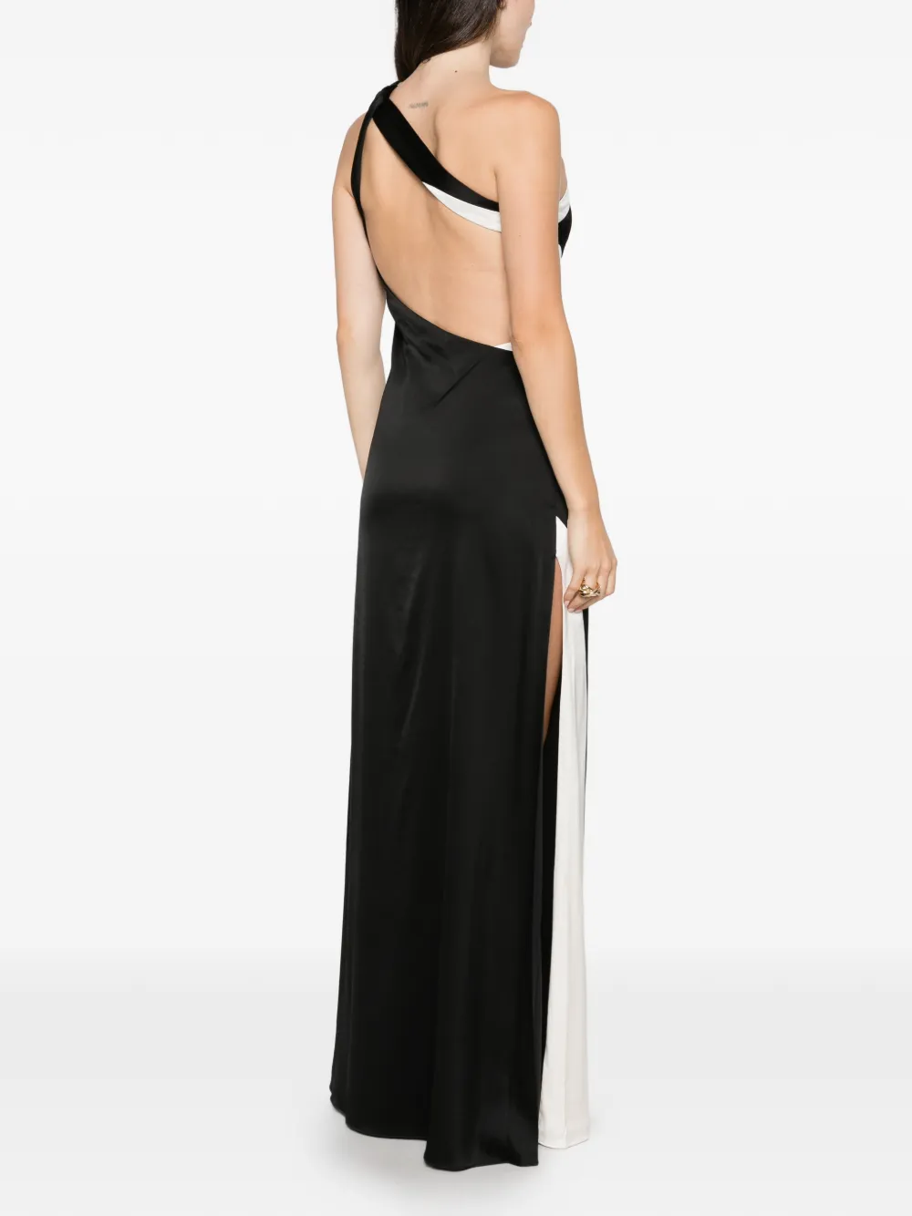 alice + olivia Gwendolyn asymmetrische maxi-jurk met uitgesneden details Zwart