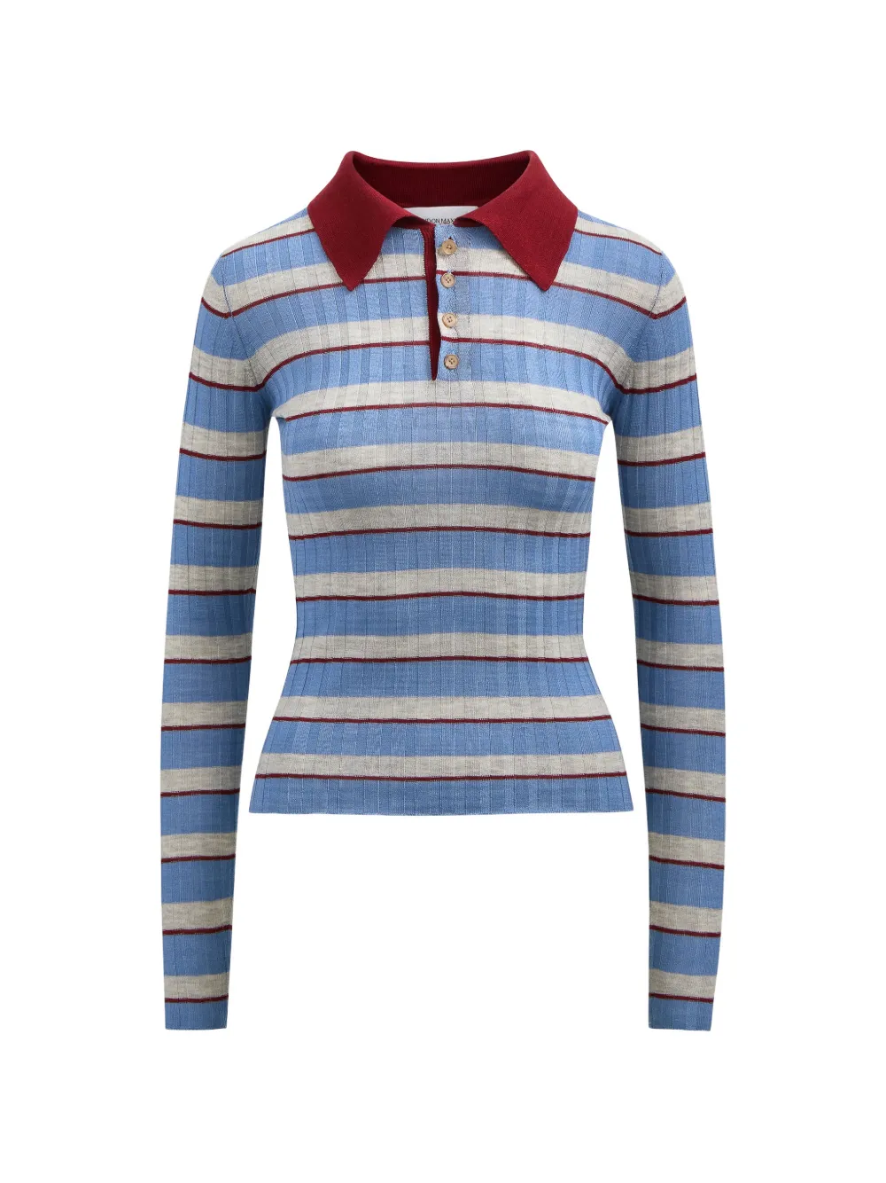 Brandon Maxwell Joni striped polo top