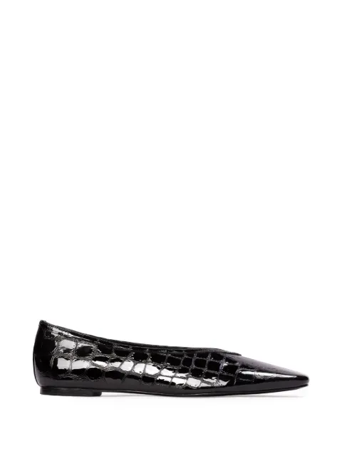 BLACK SUEDE STUDIO Ayra croc-effect ballet flats