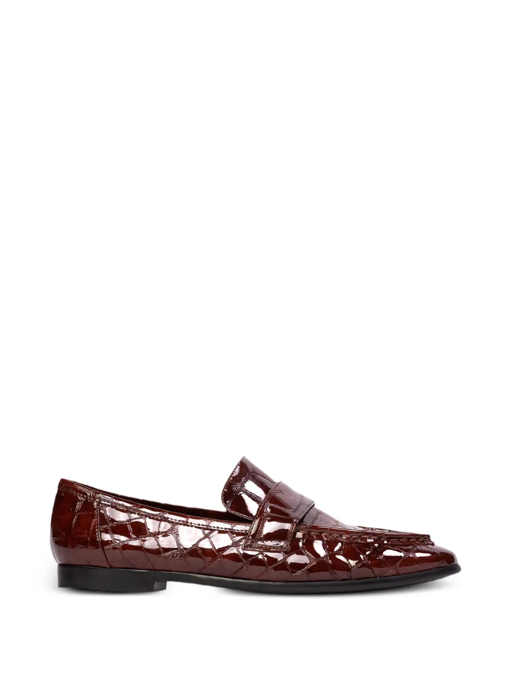 BLACK SUEDE STUDIO Arrow croc-effect loafers - Marrone
