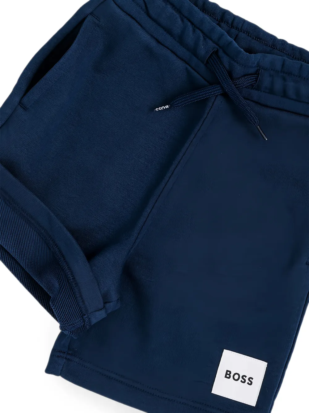 BOSS Kidswear Shorts met trekkoord en logopatch Blauw