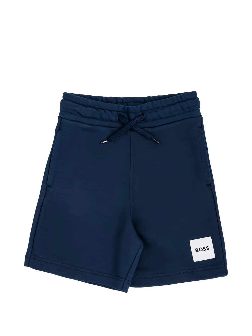 BOSS Kidswear drawstring logo-patch shorts - Blau