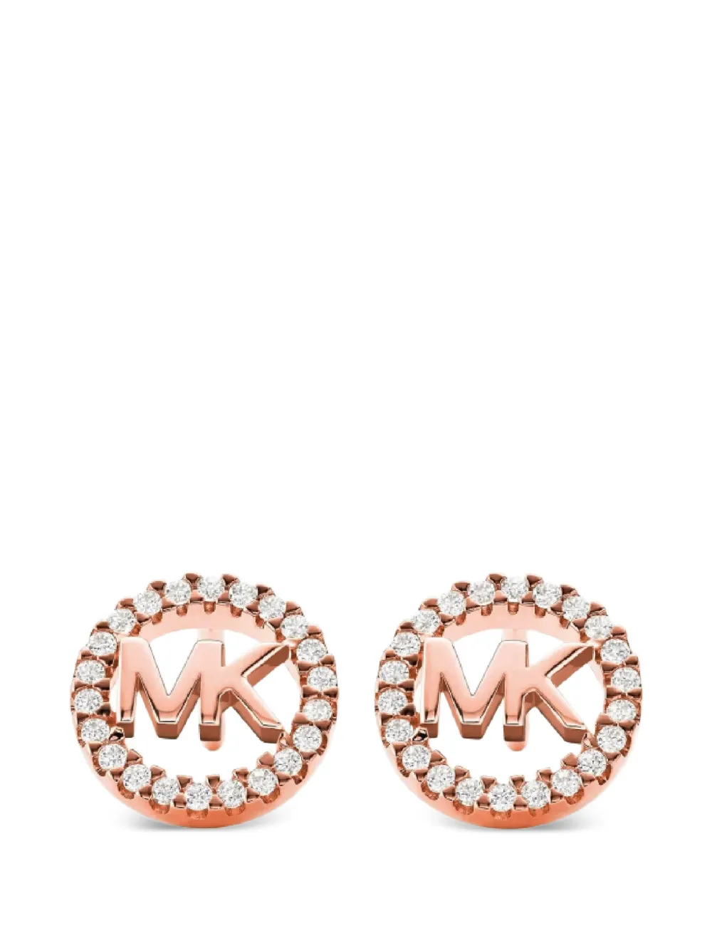 Michael Kors logo-plaque pavé-set stud earrings - Oro
