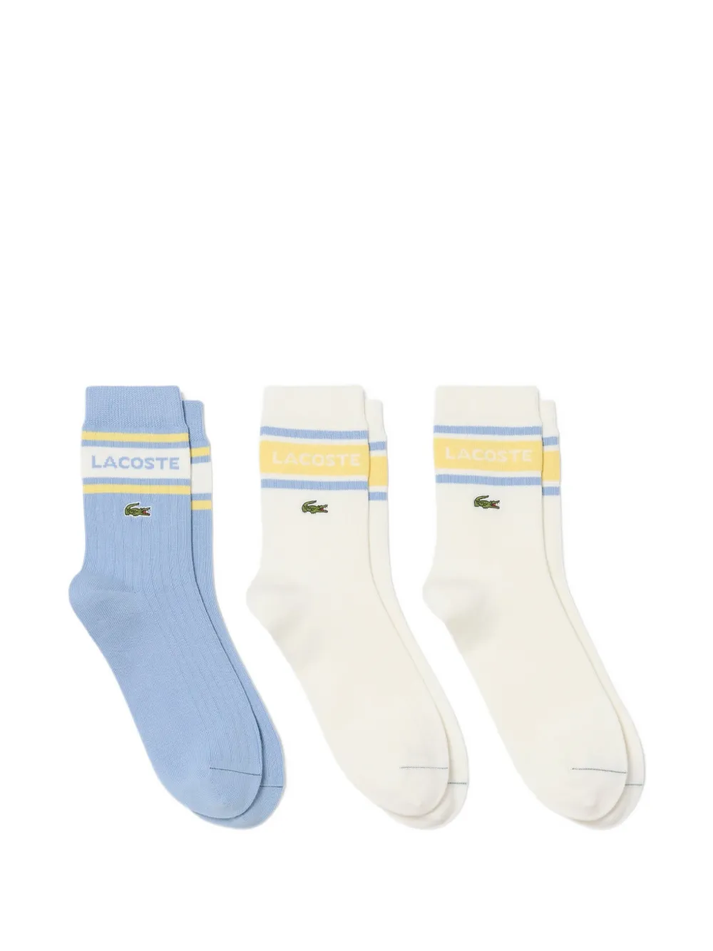Lacoste 3-pack Printed Cotton Socks In 블루