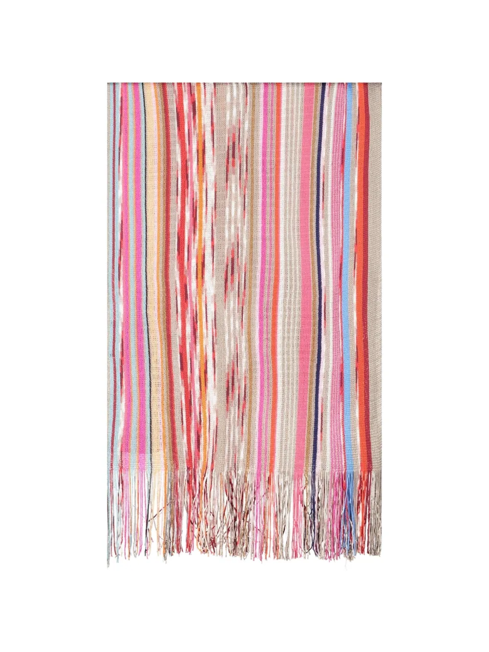 Missoni striped fringed scarf - Rosso