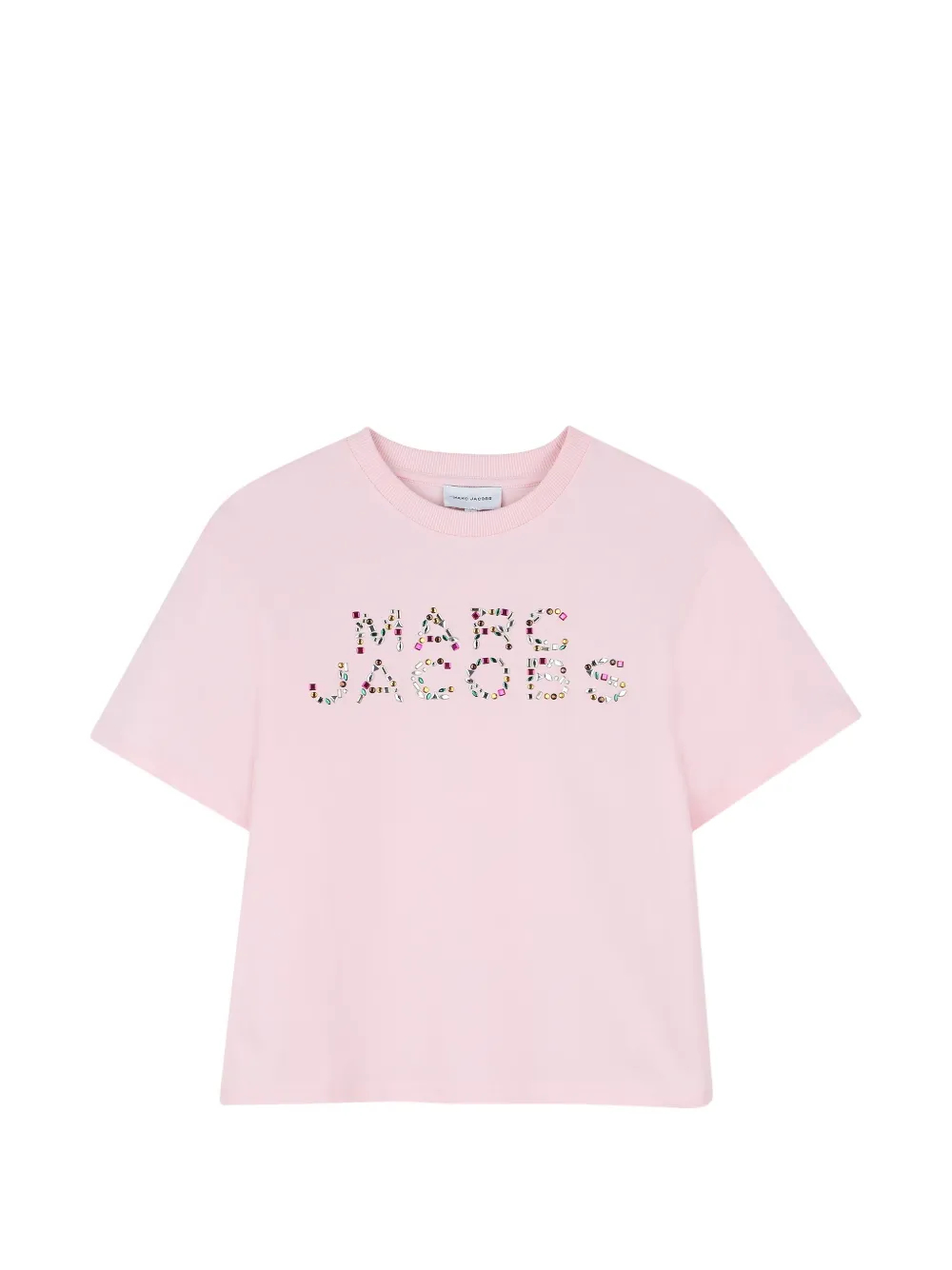 Marc Jacobs Kids crystal-embellished logo-print T-shirt - Rosa
