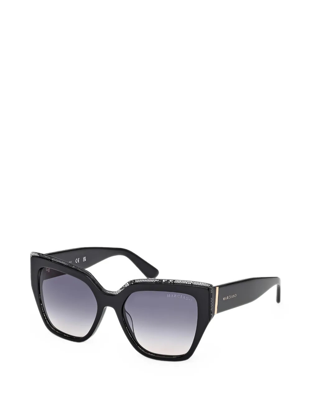 GUESS EYEWEAR Zonnebril met cat-eye montuur en kanten detail Zwart