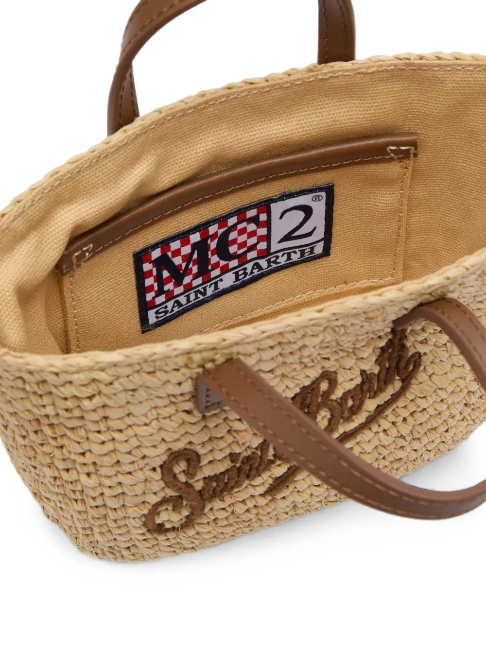 MC2 Saint Barth Kids City mini-shopper met borduurwerk Beige