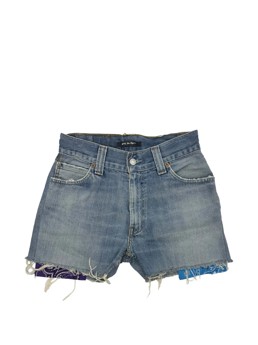 Htc Los Angeles bandana-insert frayed denim shorts · 26