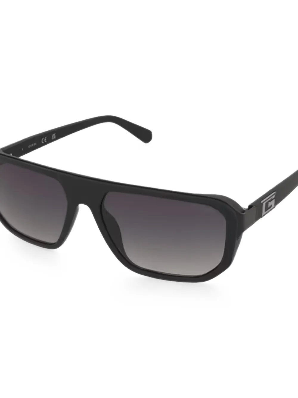 GUESS EYEWEAR Zonnebril met vierkant montuur en logoplakkaat Zwart
