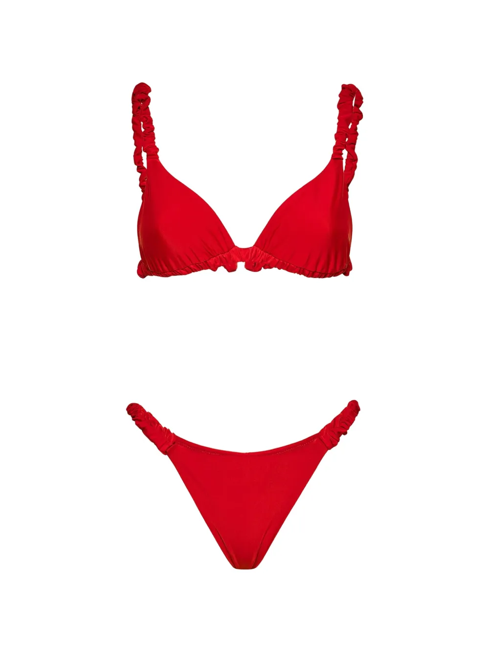 ME FUI Bikini con ruches - Rosso