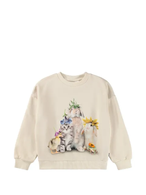 Molo animal-print crew-neck sweater
