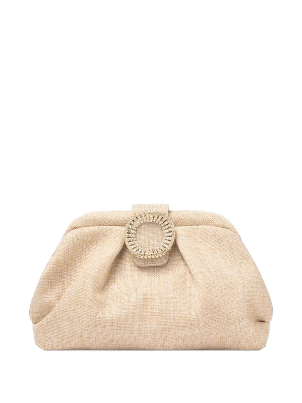 TWENTY FOURHAITCH Bakios jewelled-buckle clutch bag - Toni neutri