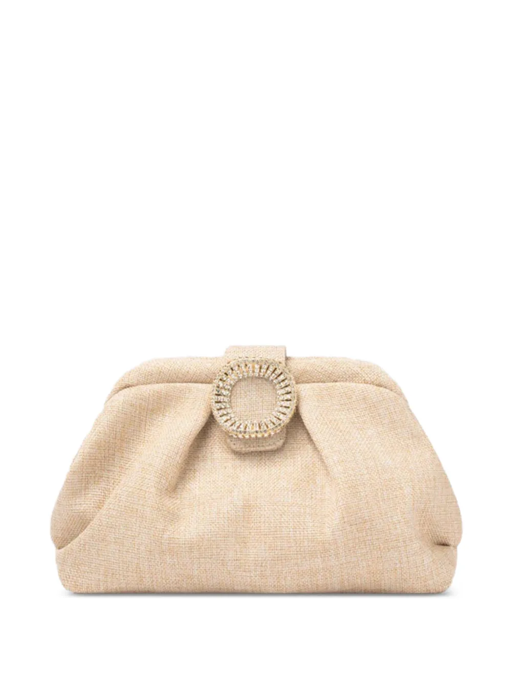 TWENTY FOURHAITCH Bakios jewelled-buckle clutch bag - Toni neutri