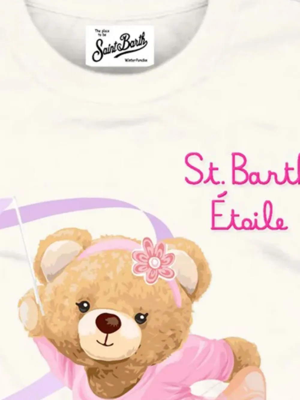 MC2 Saint Barth Kids T-shirt met lange mouwen en grafische print Beige