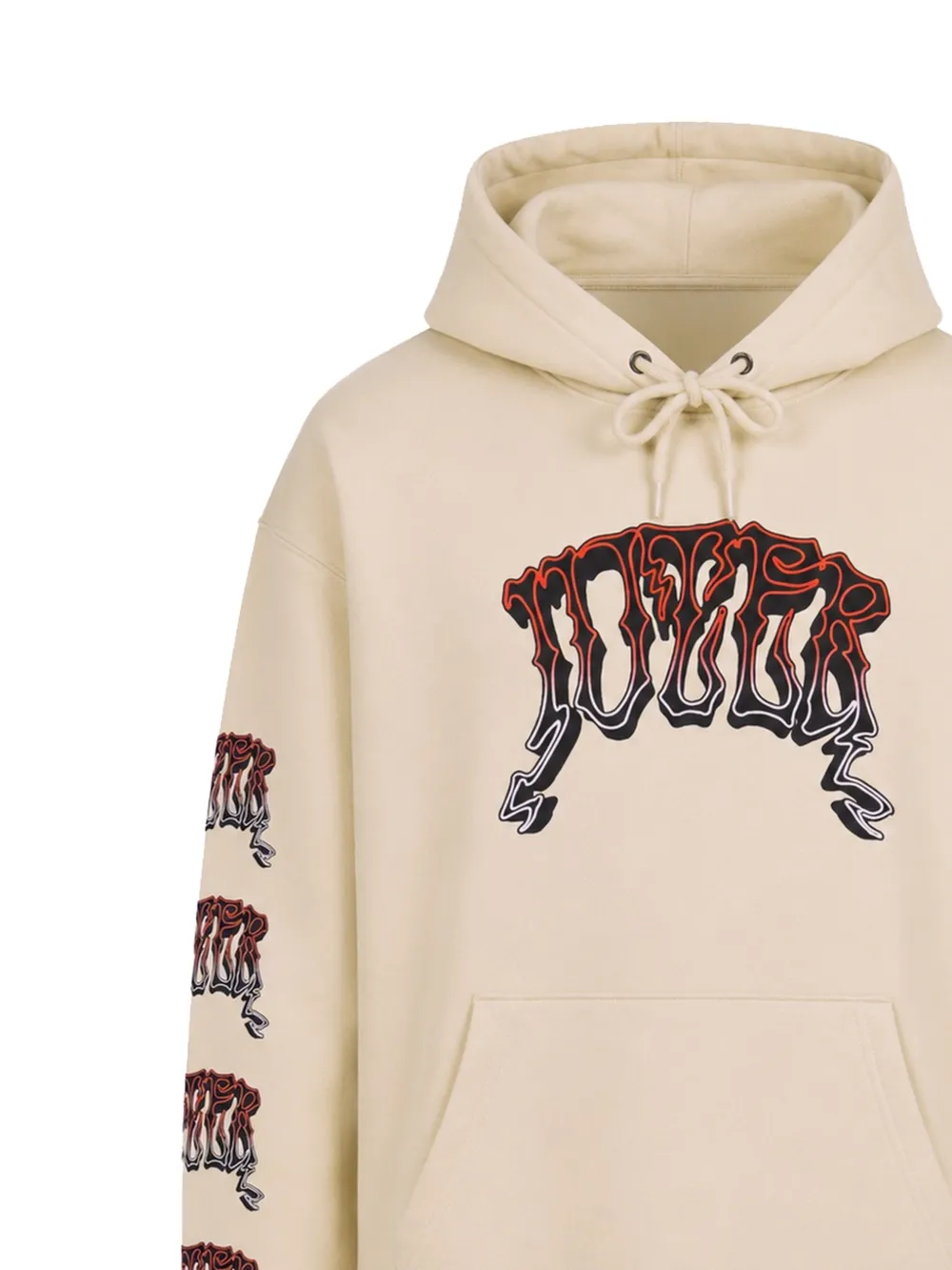 IUTER Hoodie met logoprint en trekkoord Beige