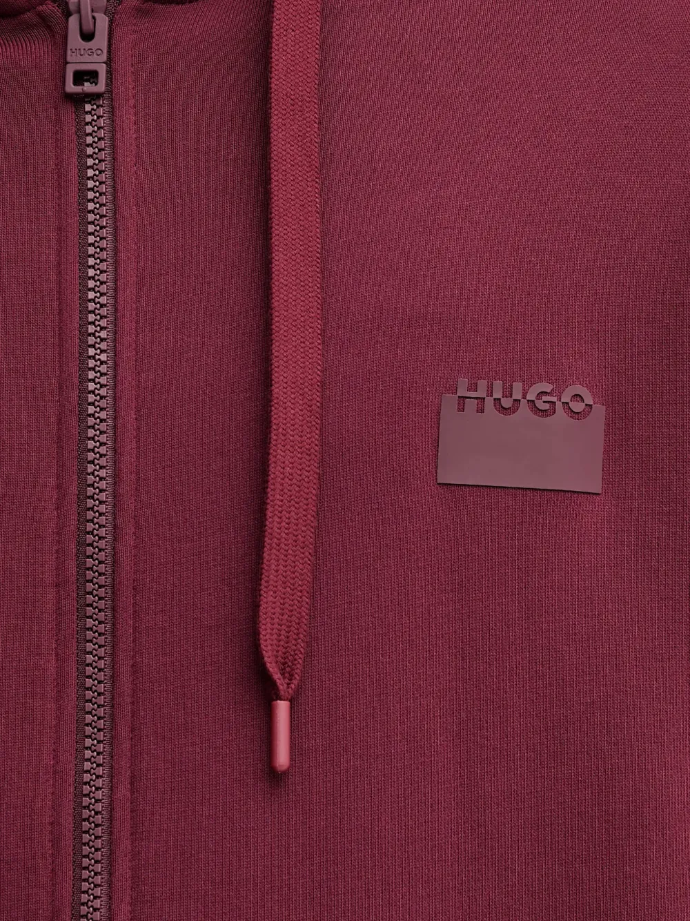 HUGO Hoodie met logopatch Rood