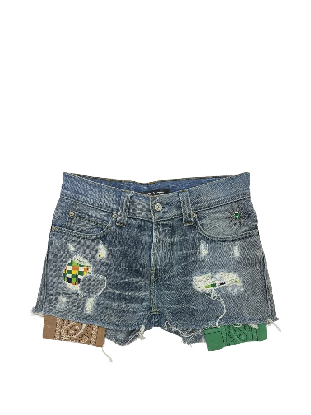 Htc Los Angeles bandana-insert distressed mini shorts · 28