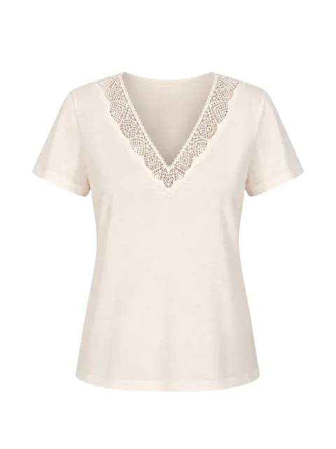 Molly Bracken lace-trim V-neck T-shirt