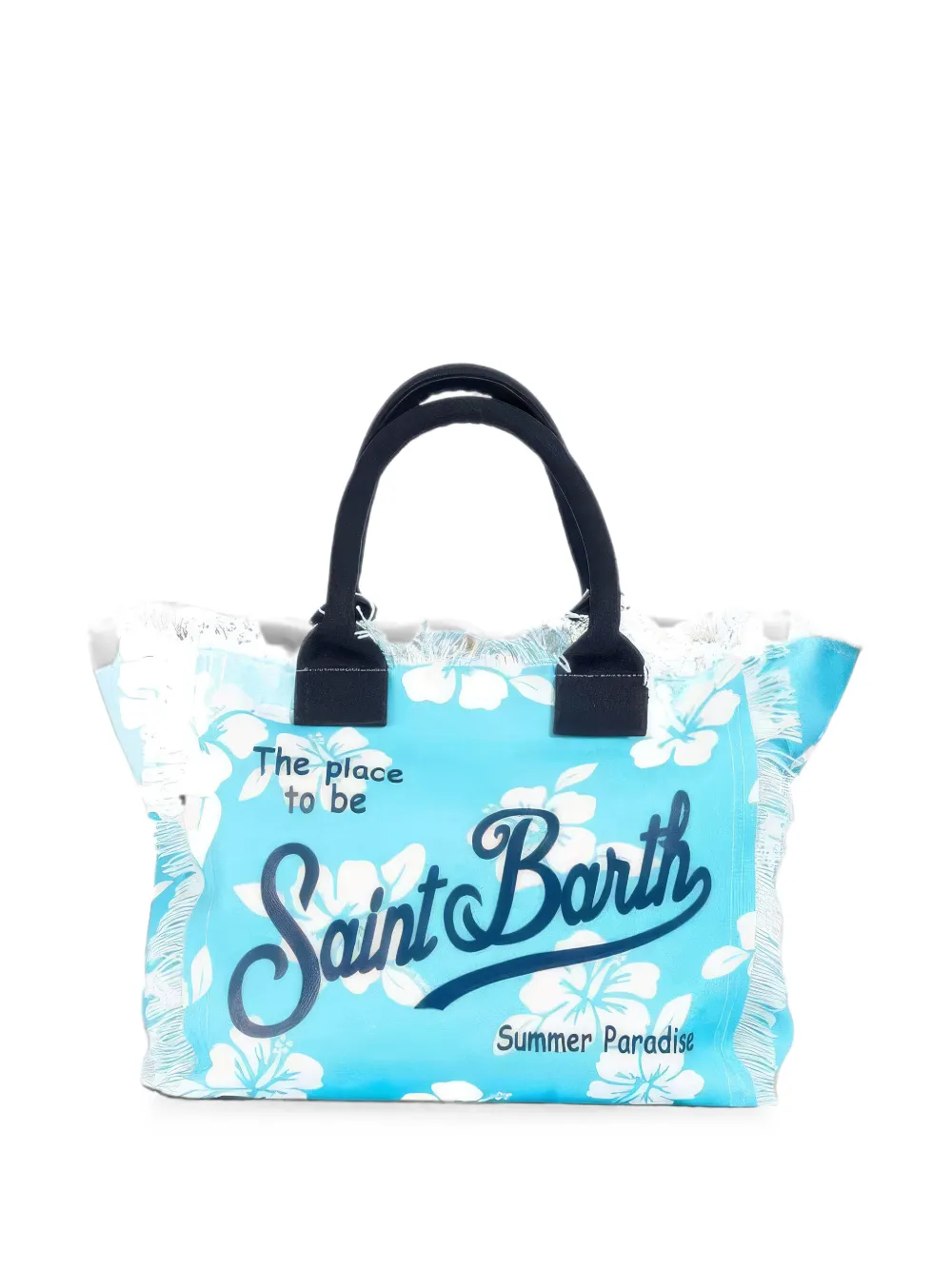 MC2 Saint Barth Kids Colette shopper met hibiscusprint Blauw