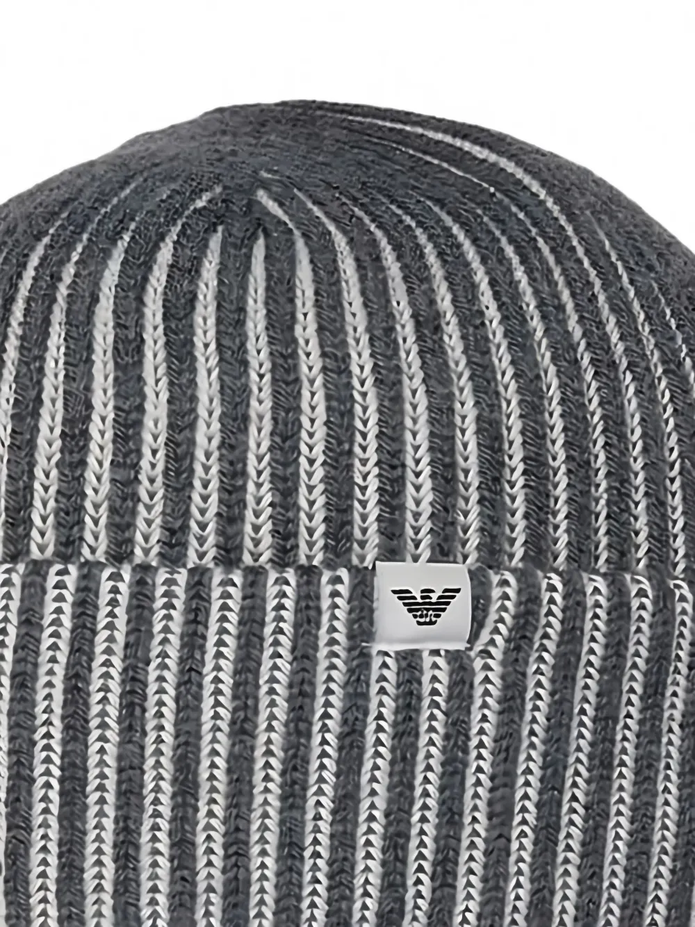 Emporio Armani ribbed-knit beanie hat Grijs