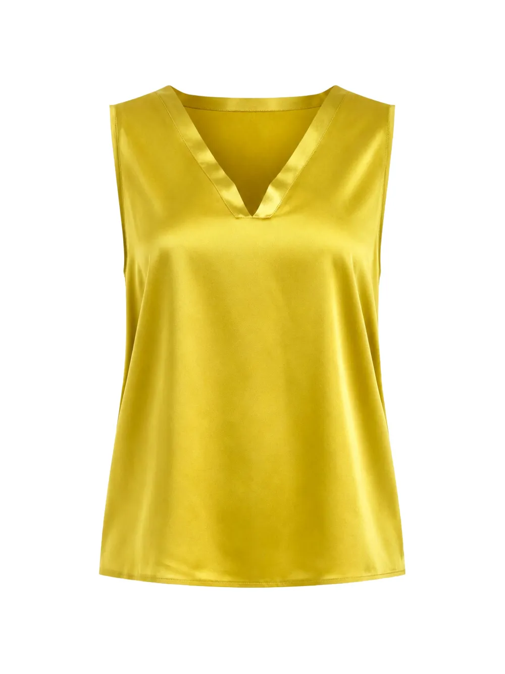I BLUES satin-finish V-neck top - Giallo