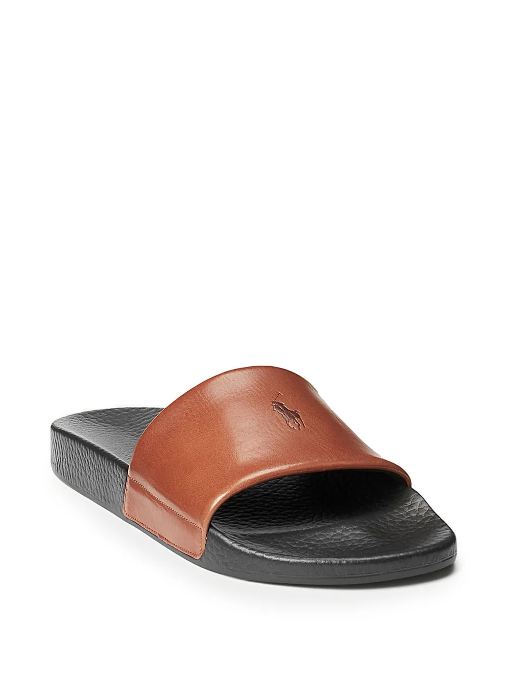 Polo Ralph Lauren logo-embossed leather slides Bruin