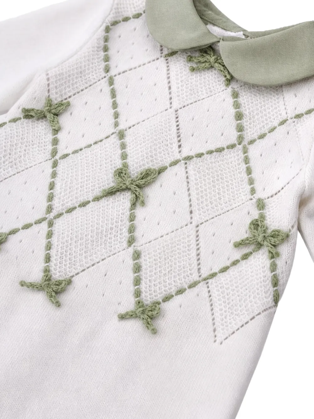 Colorichiari Gebreide romper met strikdetail Wit