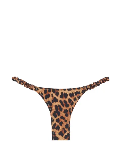Reina Olga Scrunchie leopard-print bikini bottoms