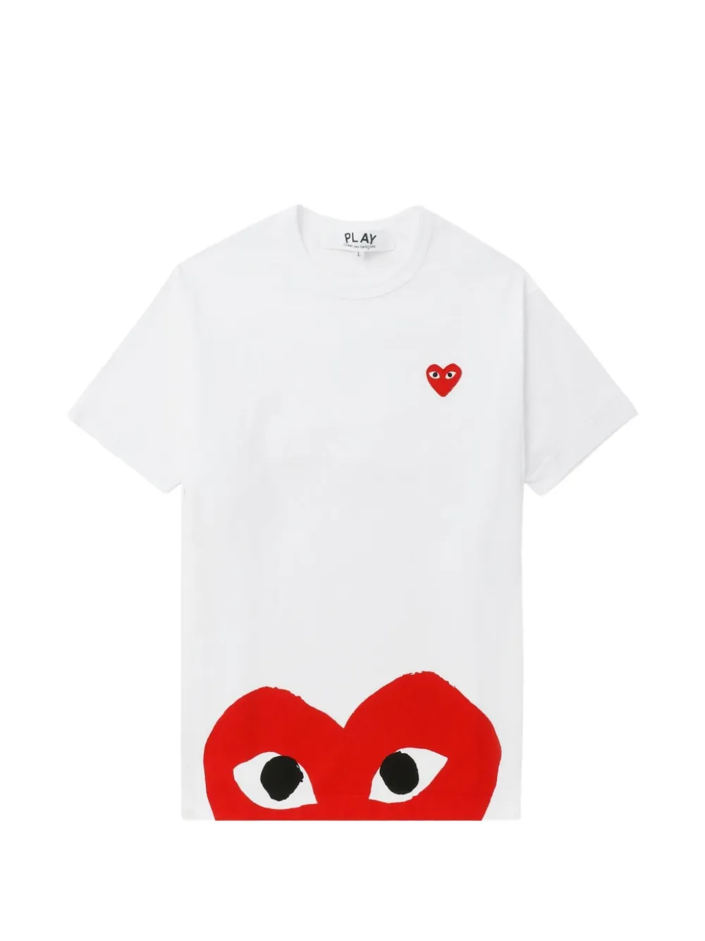 Comme Des Garçons heart-patch T-shirt Wit