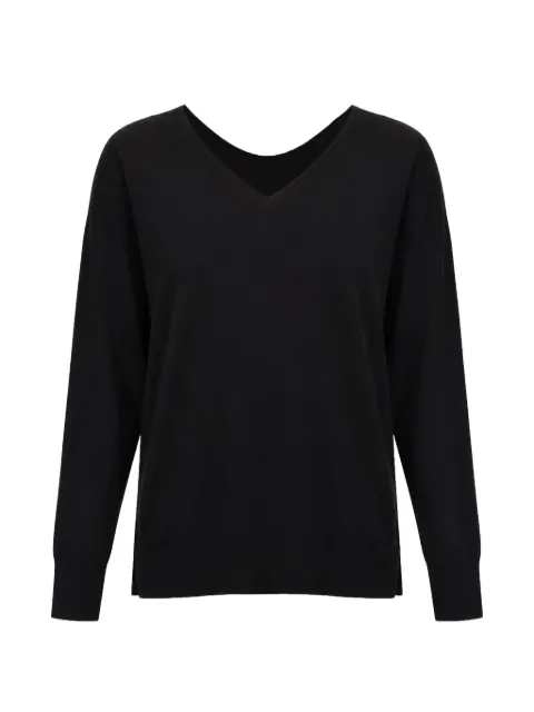SOLOTRE V-neck side-slit sweater