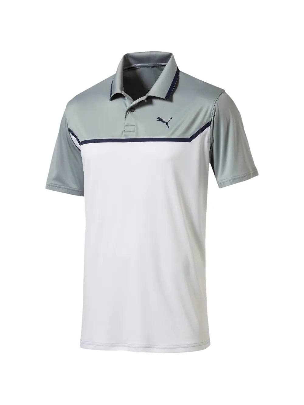 PUMA Poloshirt in Colour-Block-Optik - Weiß