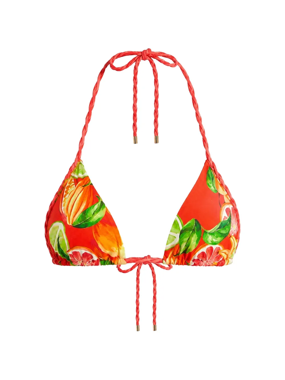 FARM Rio rope-detail triangle bikini top - Arancione