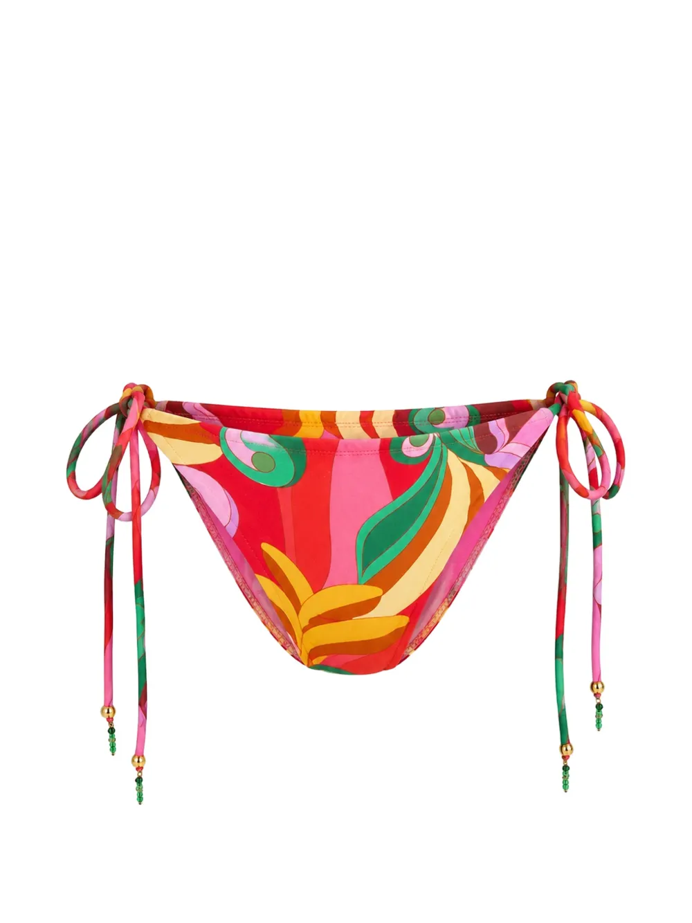 FARM Rio graphic-print tie-side bikini bottoms - Rosso