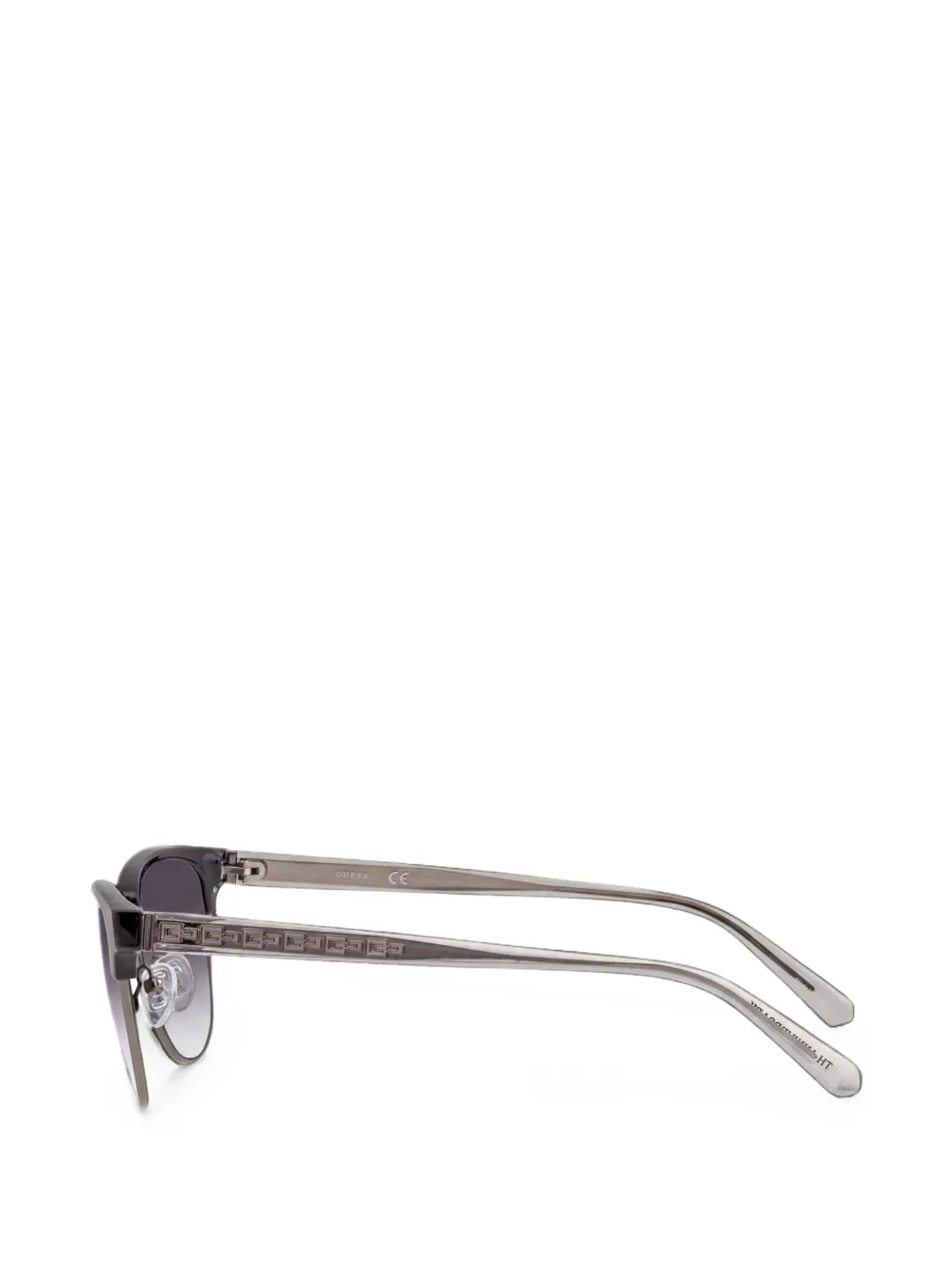 GUESS EYEWEAR Clubmaster zonnebril met gegraveerd logo Zwart