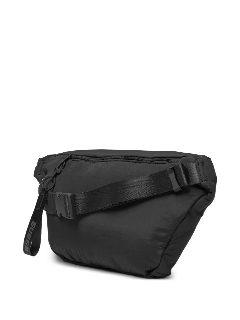 GUESS USA Heuptas met logo-patch en gekreukte afwerking Zwart