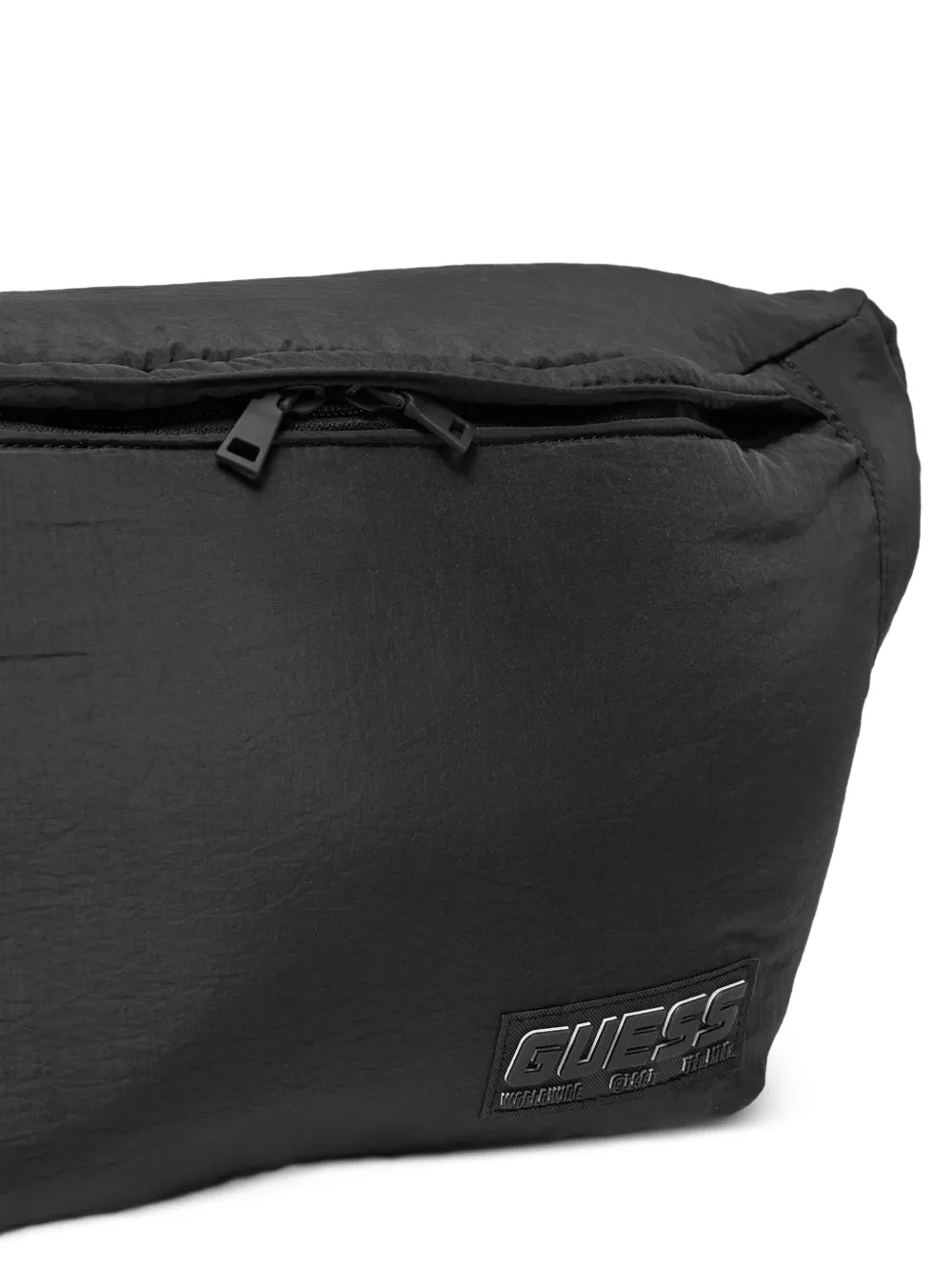 GUESS USA Heuptas met logo-patch en gekreukte afwerking Zwart