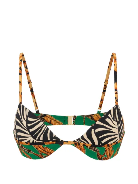 FARM Rio animal-print padded bikini top