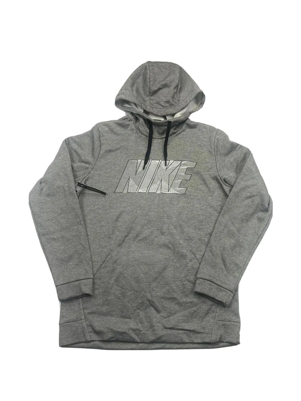 Nike logo-print drawstring hoodie Grijs