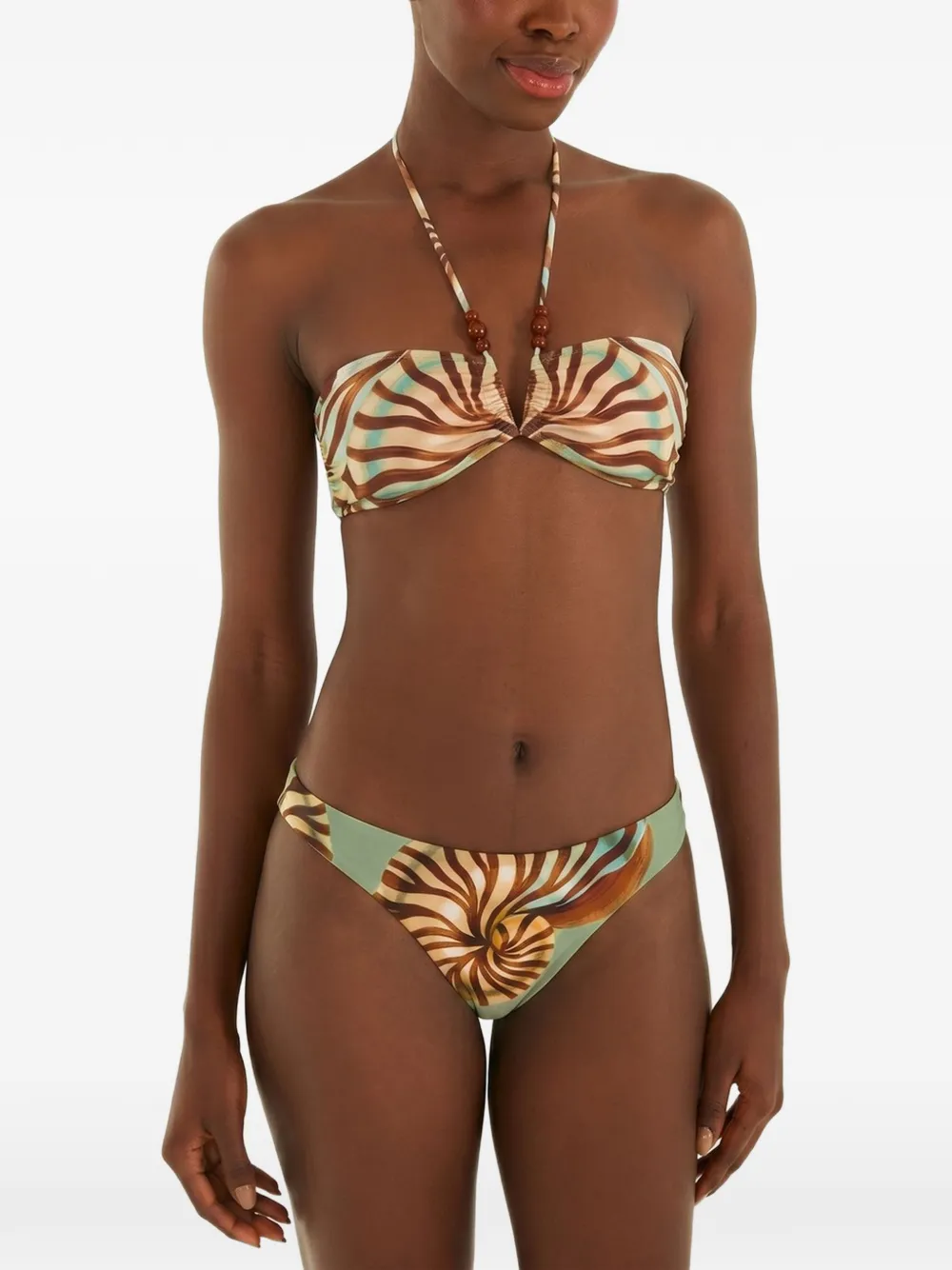 FARM Rio nautilus-print bikini bottoms - Verde