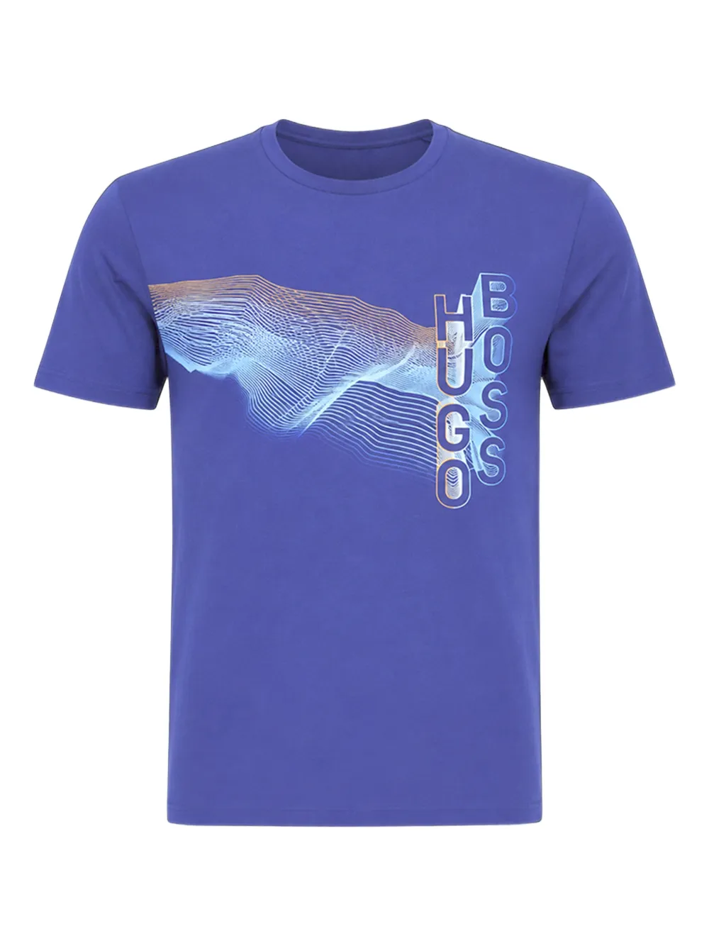 HUGO T-shirt met grafische print en korte mouwen Blauw