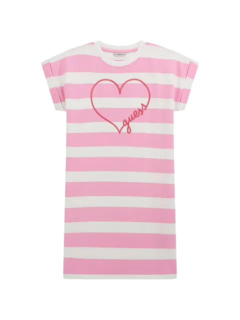 GUESS USA heart-embroidered striped dress