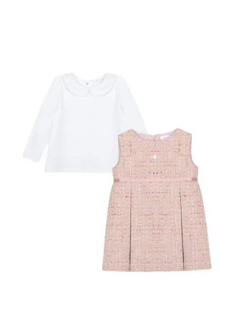Patachou tweed Peter Pan-collar dress set 